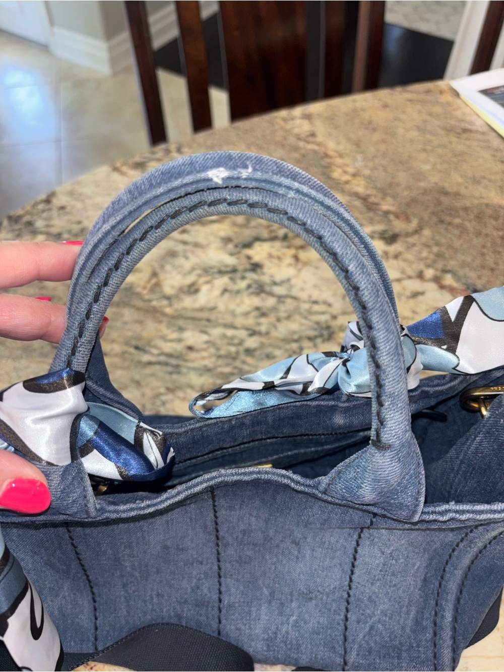 Authentic Prada Canapa Bag in Denim - Picture 4 of 13